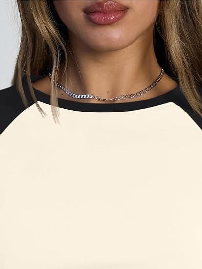 Black And White Long Sleeve Raglan Top image 3